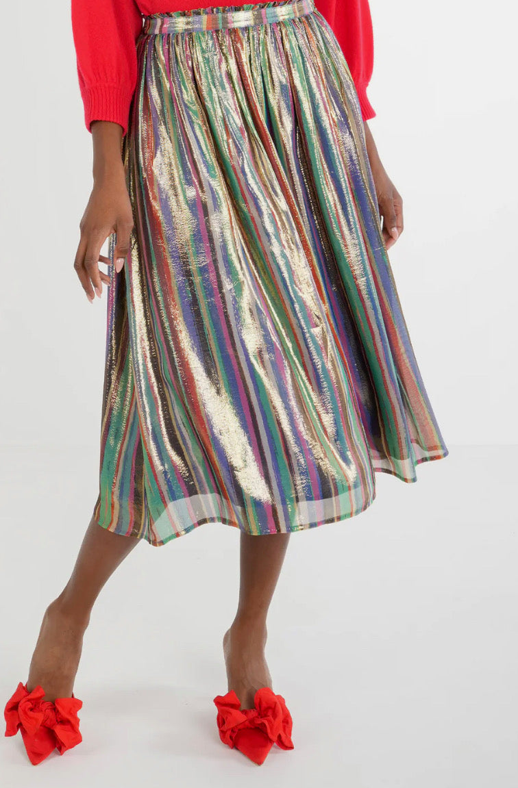 Emily McCarthy Pleated Midi Skirt Tinsel