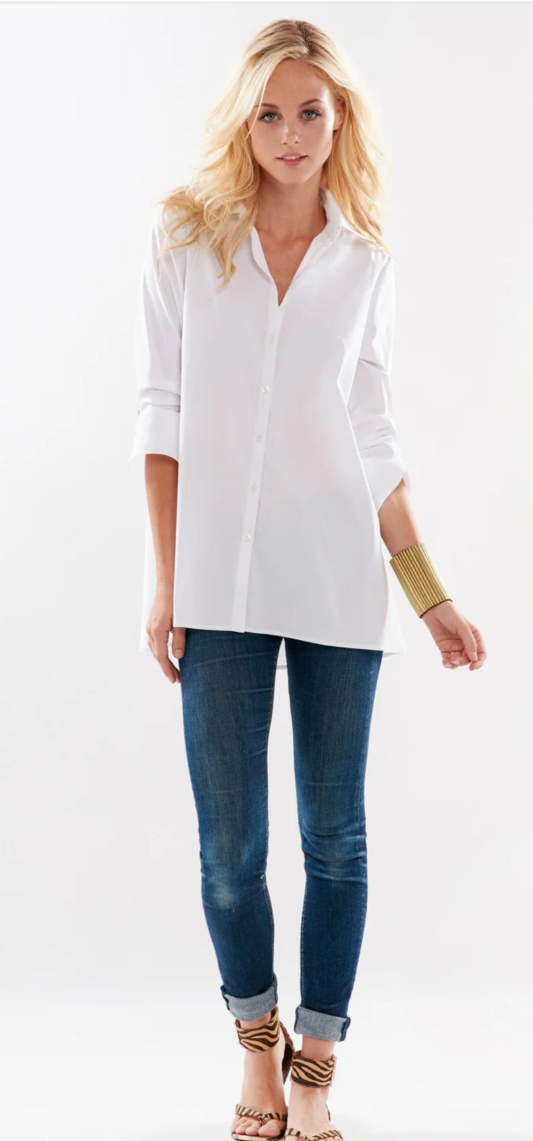 Finley Trapeze Blouse White