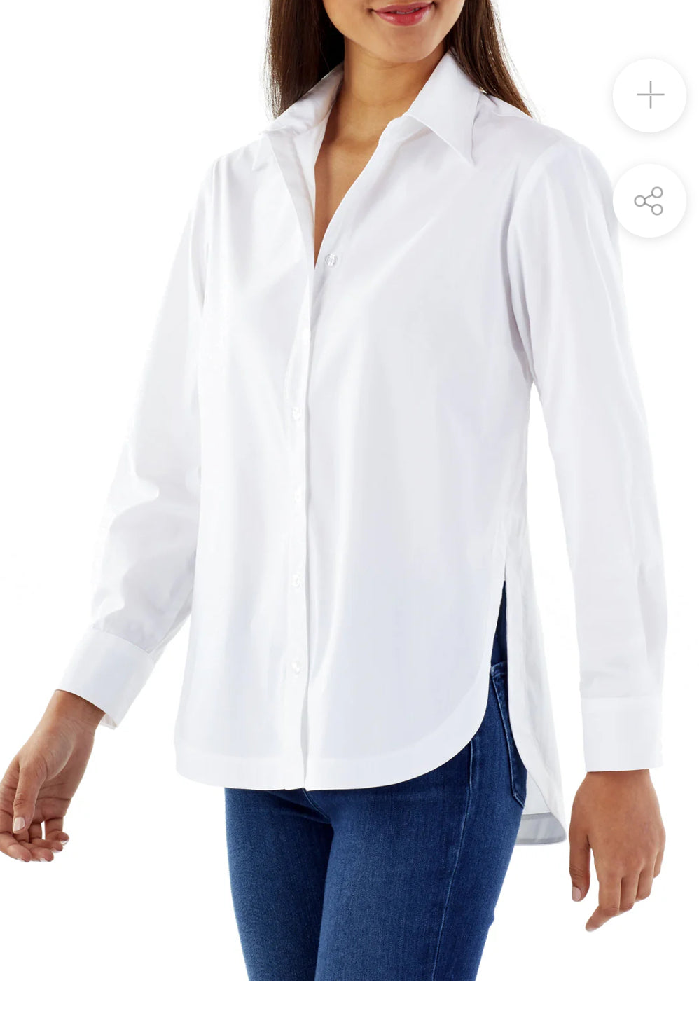 Finely Keller Silky Poplin Blouse White