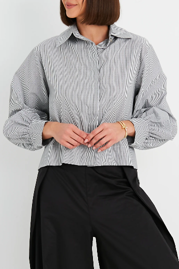 Planet Stripe Puffy Sleeve Shirt