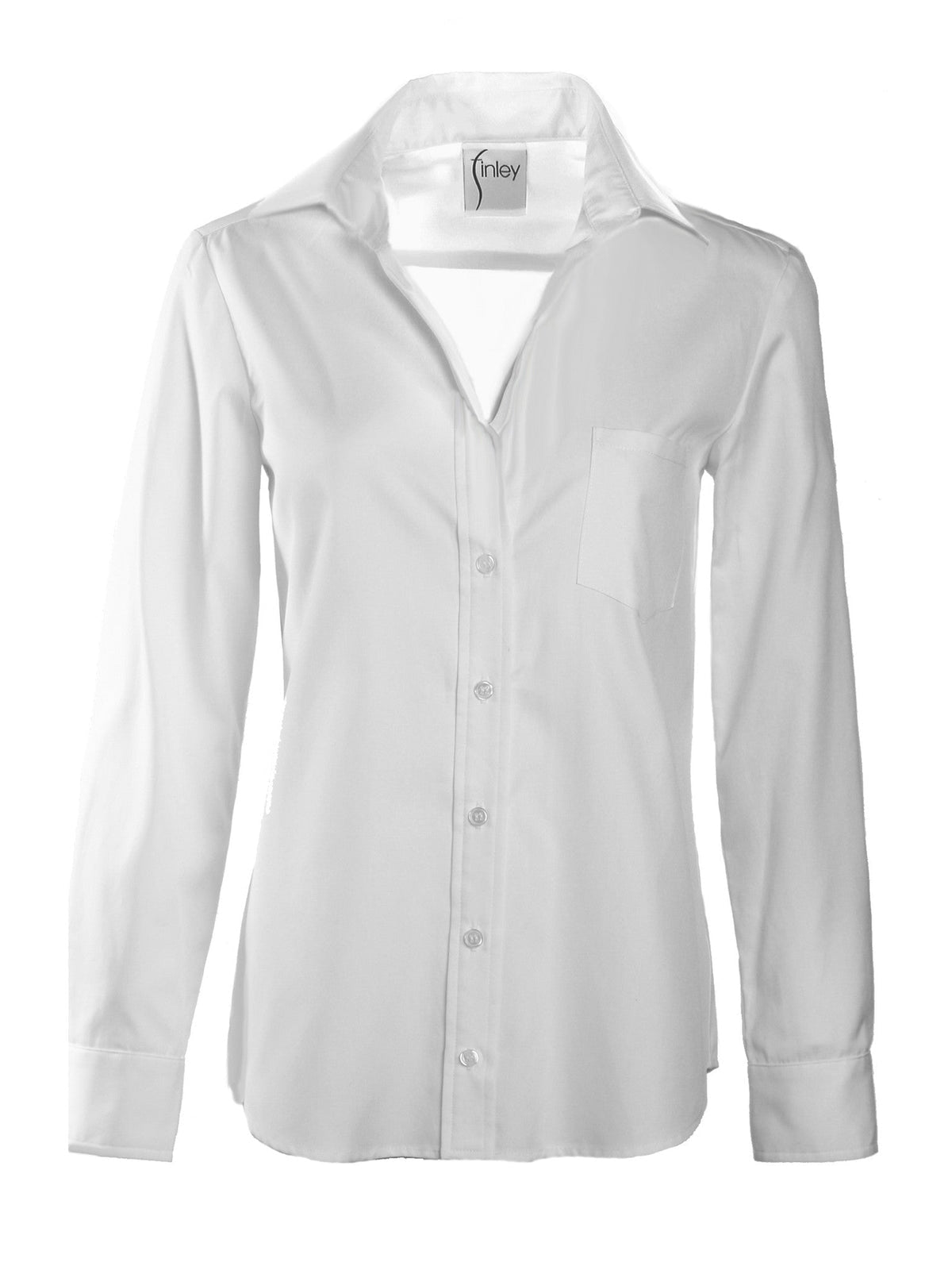 Finley Alex Blouse Silky Poplin White