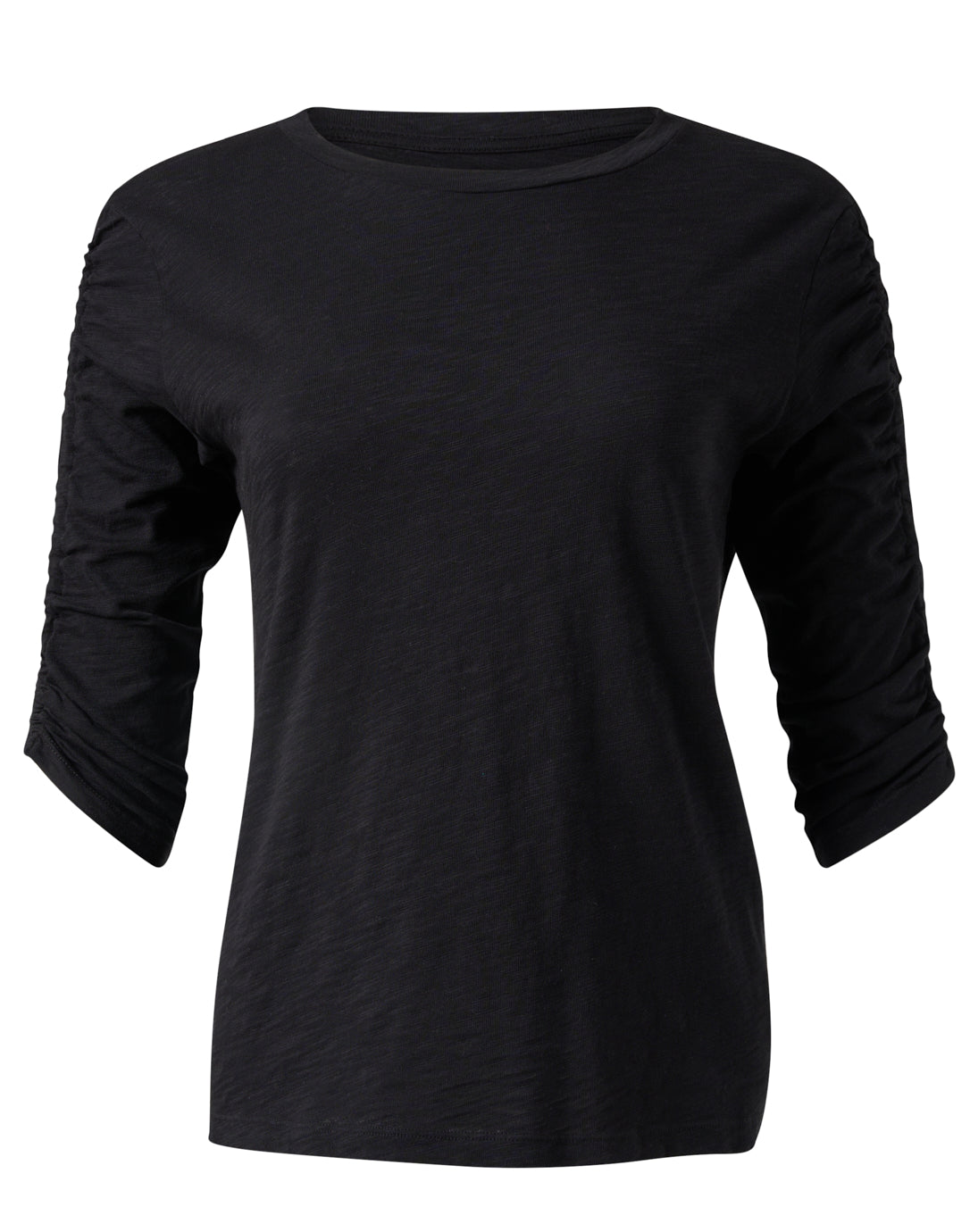 Elliott Lauren Ruched Sleeve Tee Black