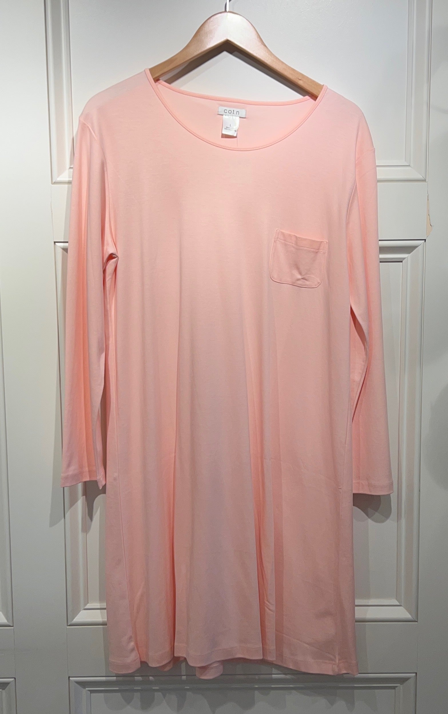 Cotn Crew Gown Pink Ballet Length