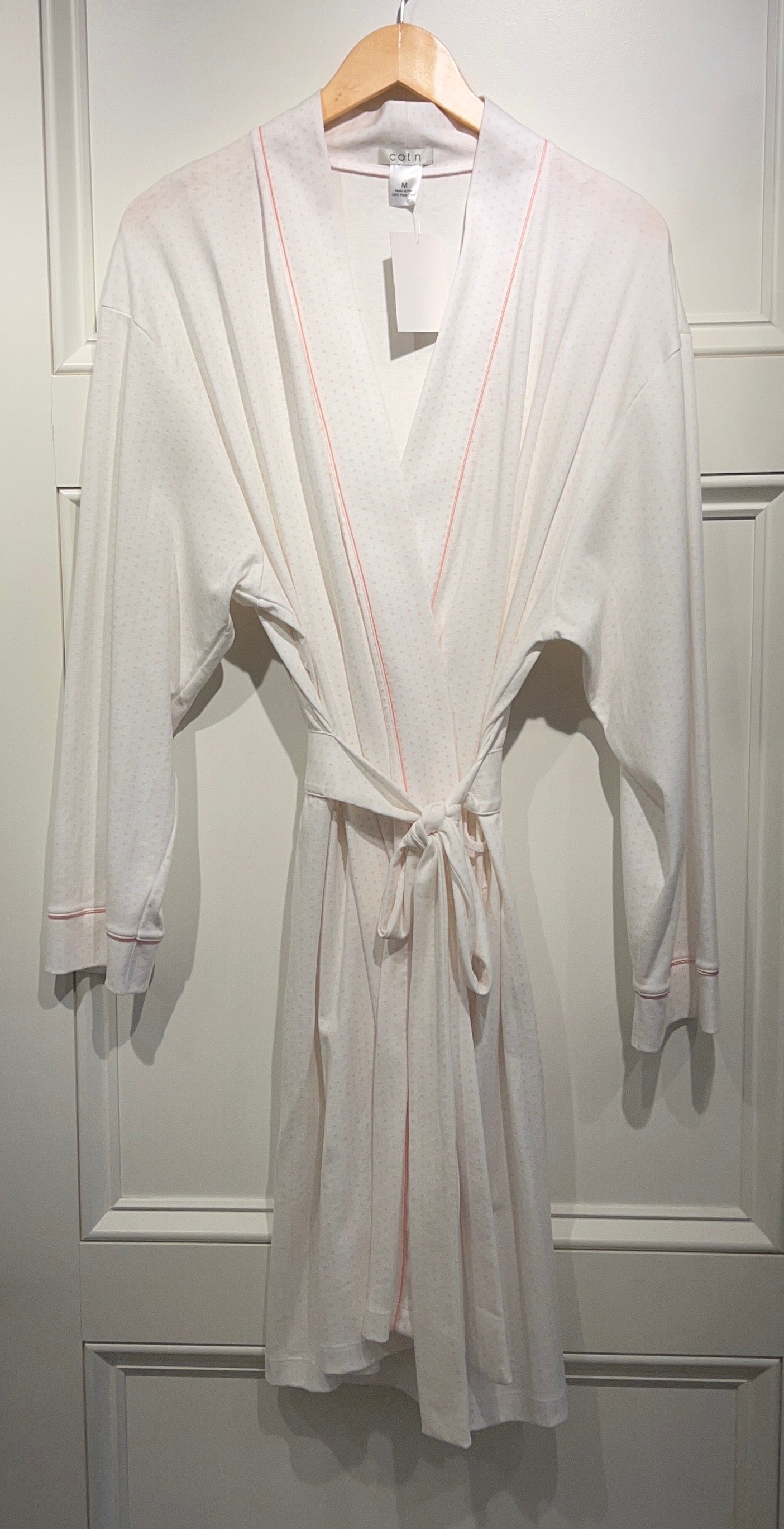 Cotn Pink Dot Wrap Robe