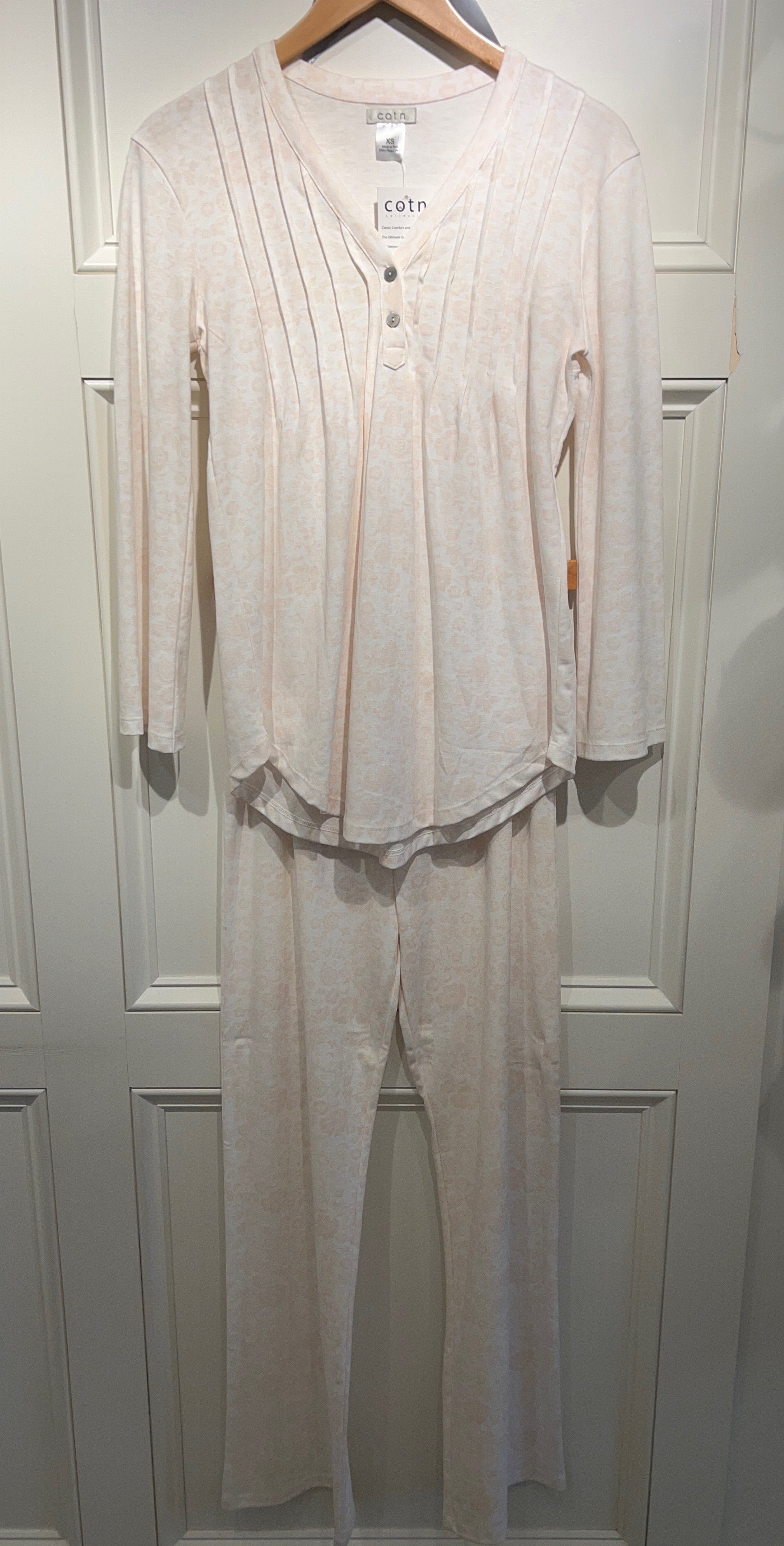 Cotn Pin Tuck Print Pajamas