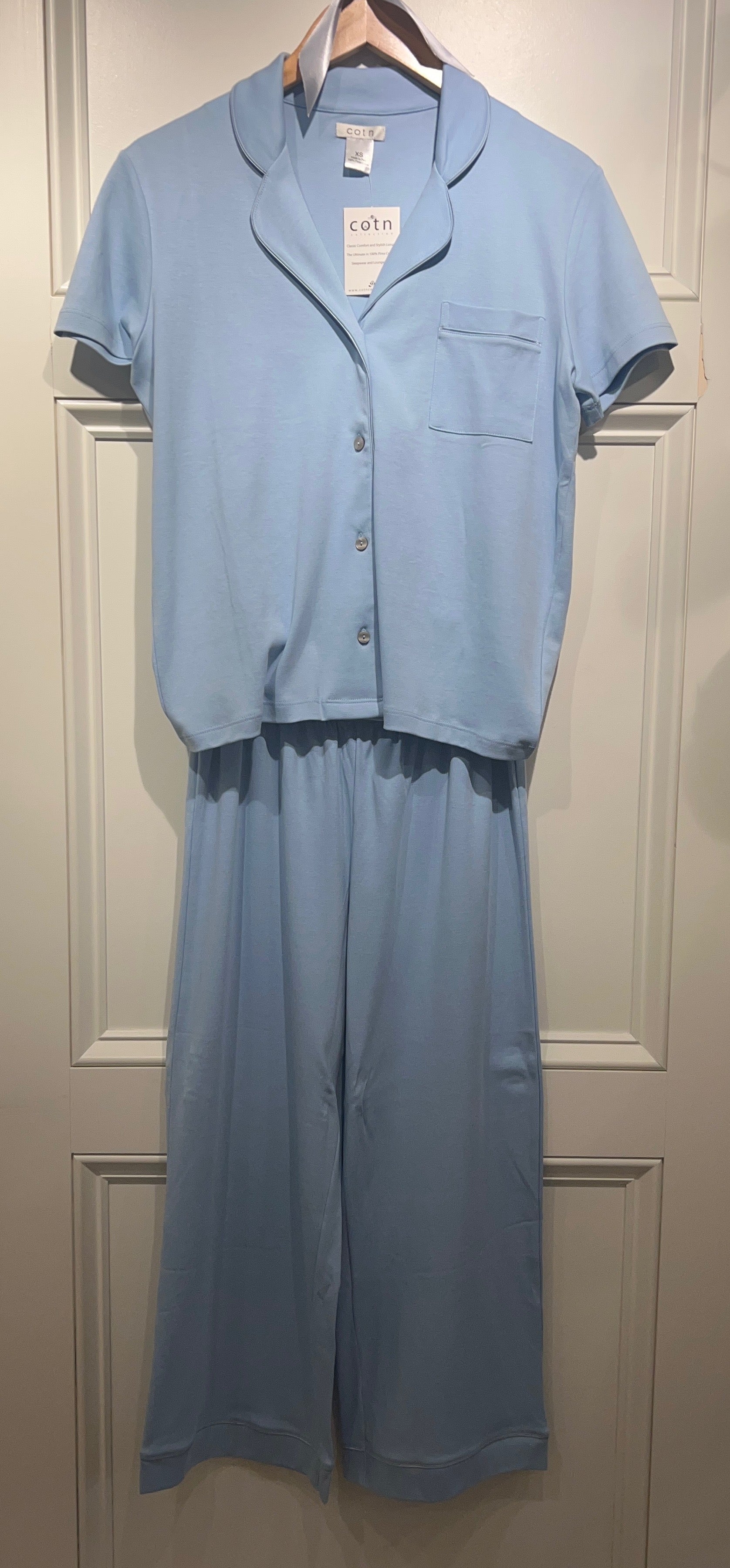 Cotn Light Blue Pajama Set