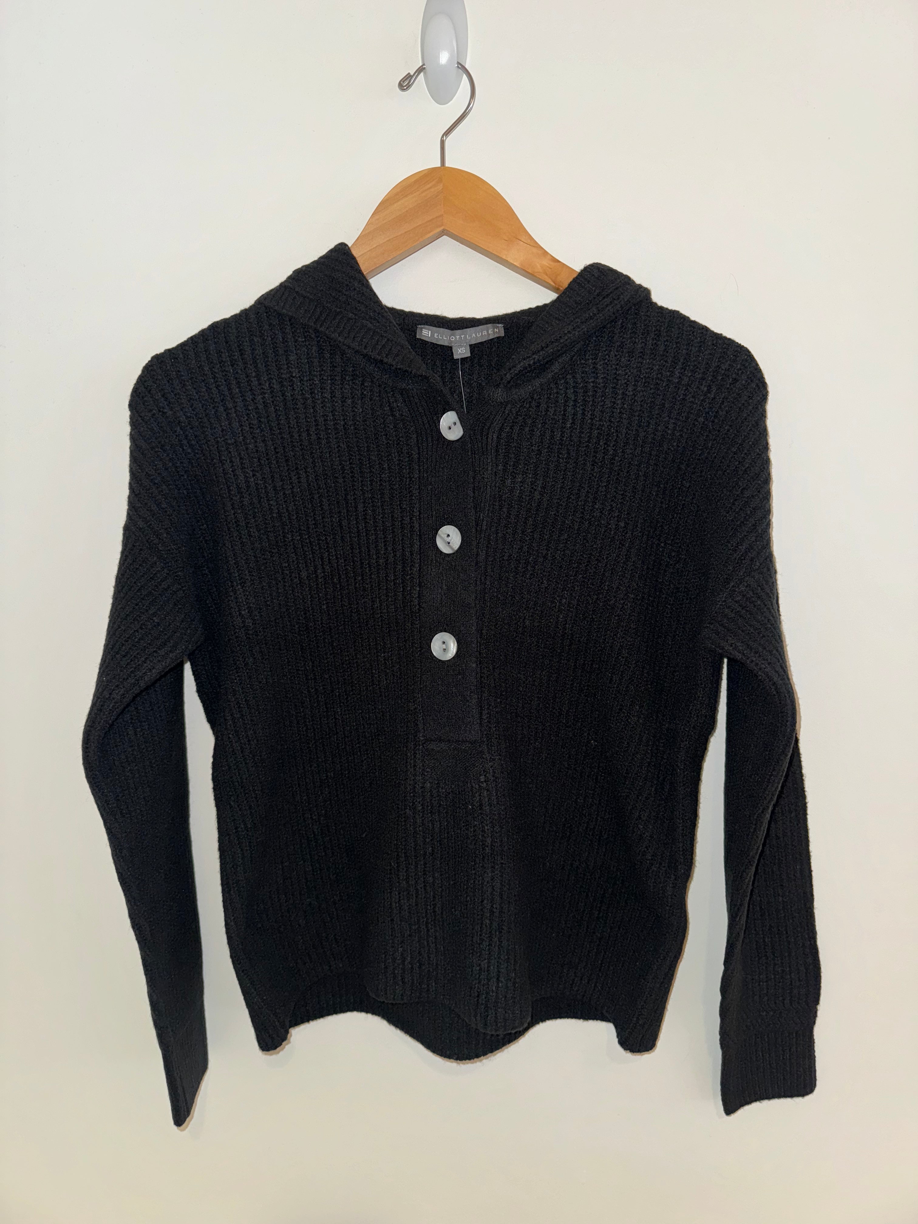 Elliott Lauren Black Knit Hoodie