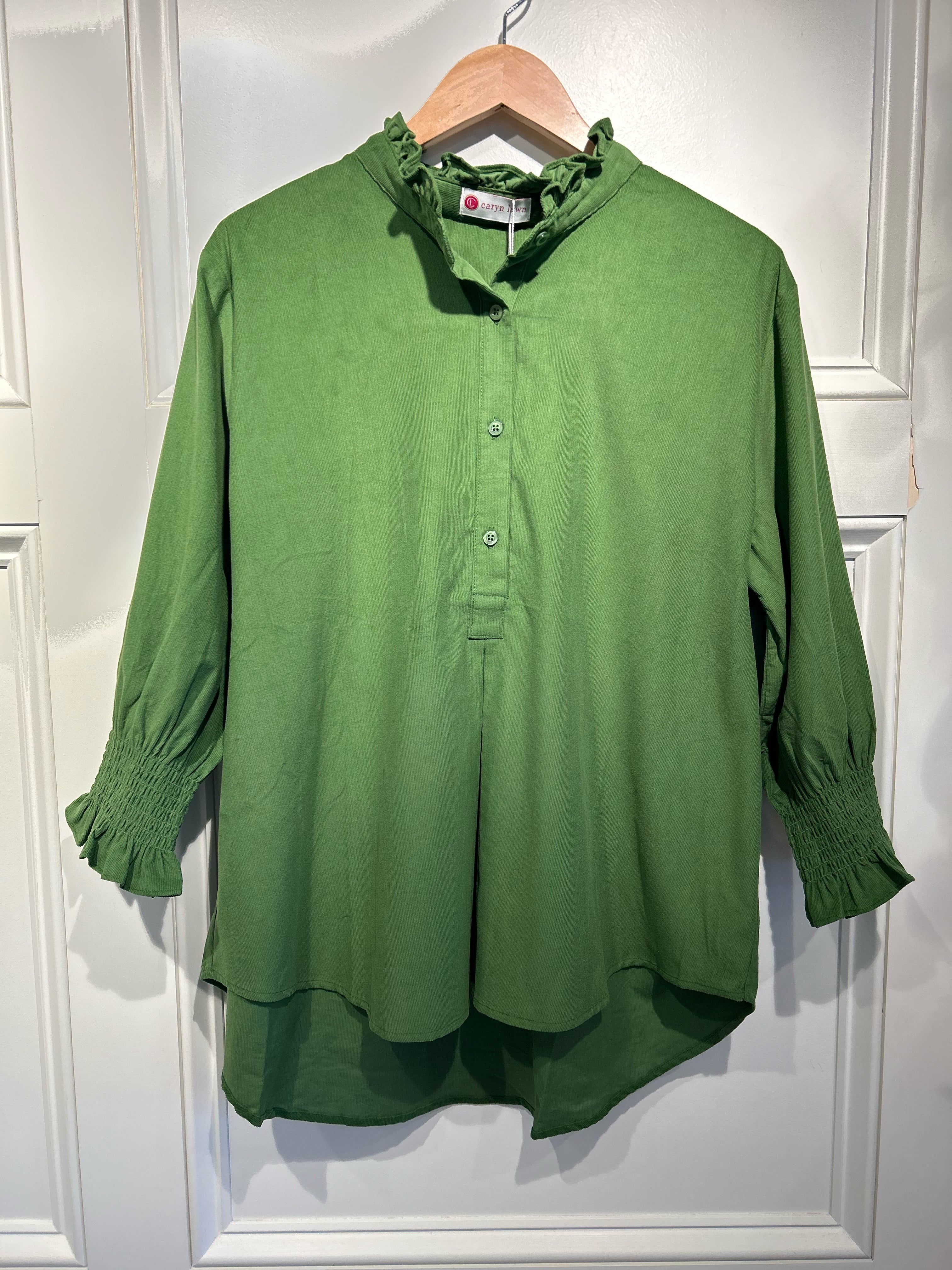 Caryn Lawn Kimberly Corduroy Top Moss