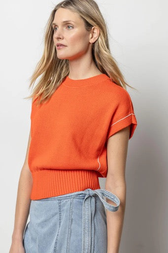 Lilla P Wedge Pullover Sweater Persimmon