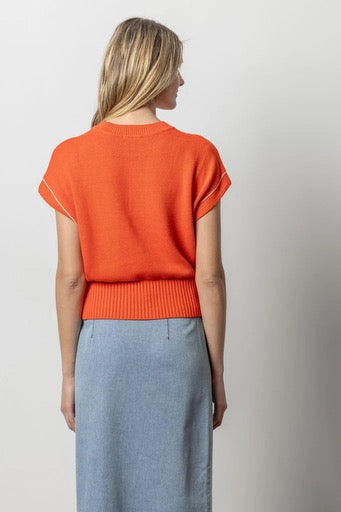 Lilla P Wedge Pullover Sweater Persimmon