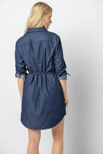 Lilla P Denim Shirt Dress Dark Wash