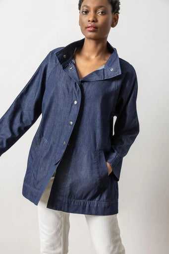 Lilla P Denim Swing Jacket Dark Wash