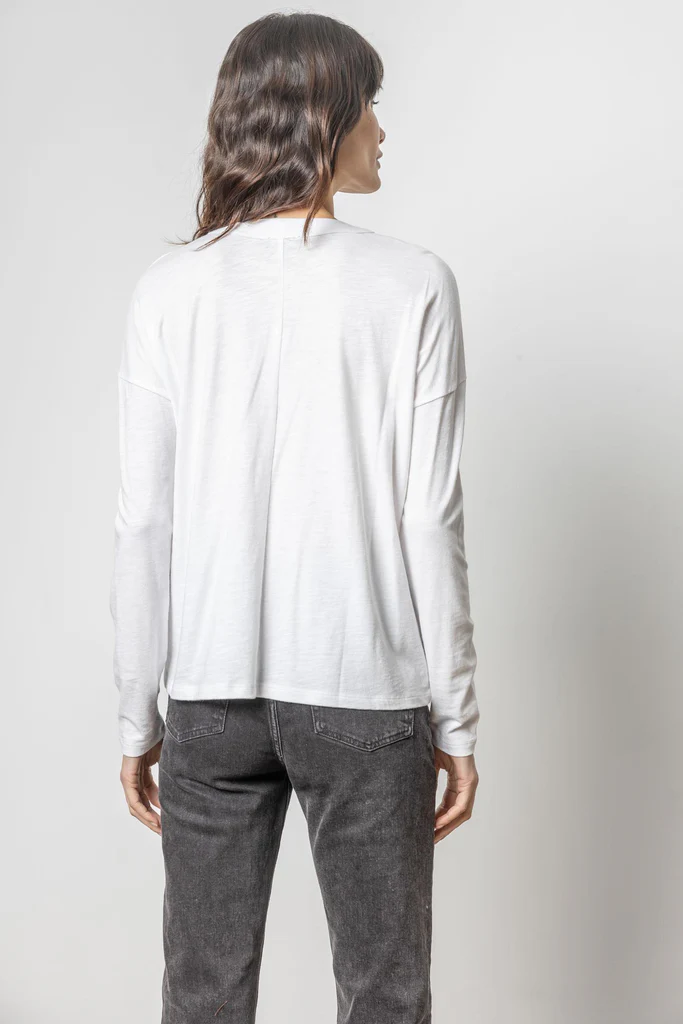 Lilla P Drop Shoulder V Neck Tee