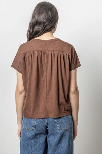 Lilla P Easy Shirred Short Sleeve Tee