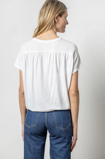 Lilla P Easy Shirred Short Sleeve Tee