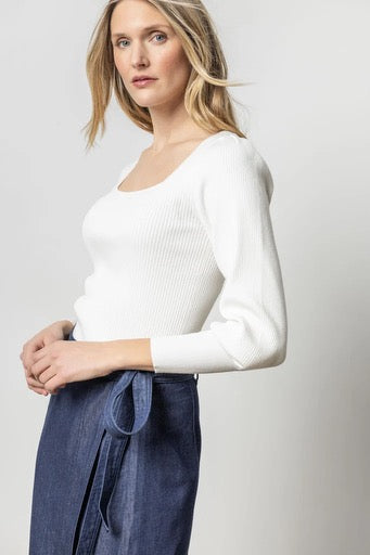 Lilla P Full Sleeve Square Neck Sweater