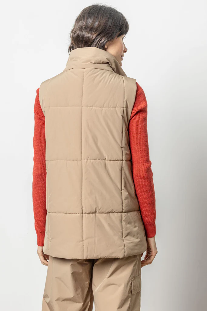 Lilla P Nylon Long Vest Hickory