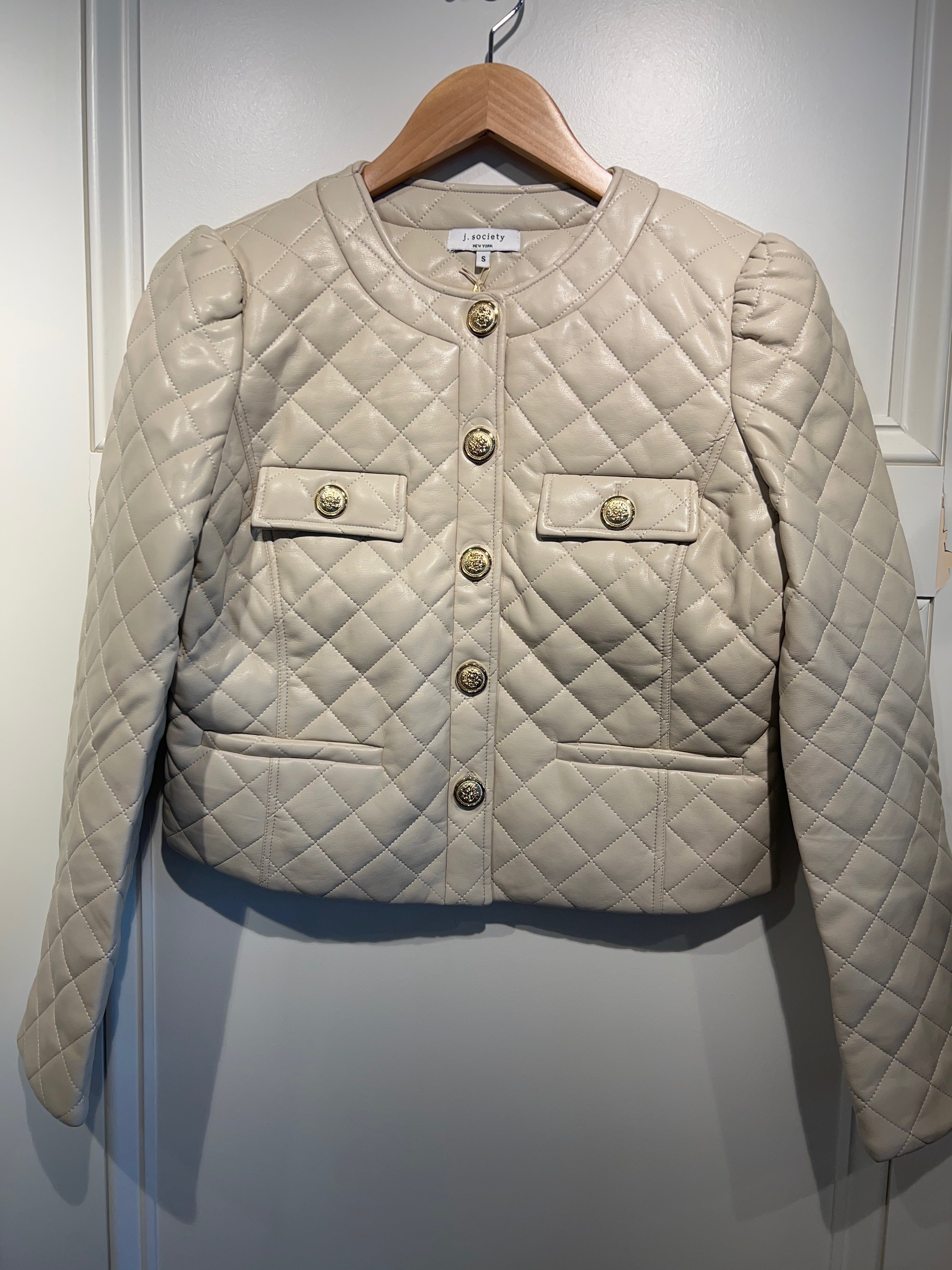 J Society Quilted Vegan Leather Jacket