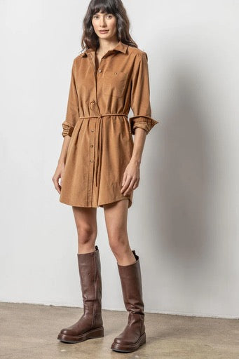 Lilla P Corduroy Shirtdress Acorn