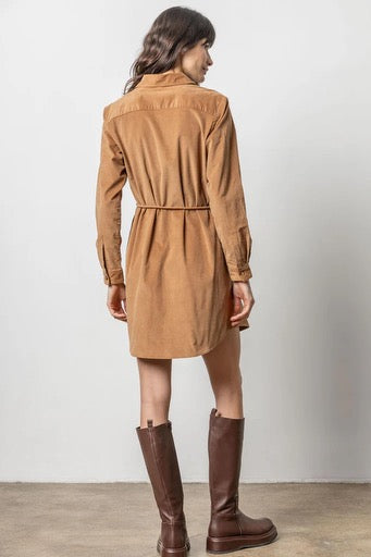 Lilla P Corduroy Shirtdress Acorn