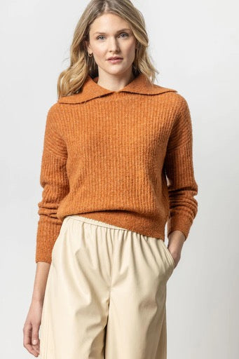 Lilla P Split Collar Sweater Nutmeg