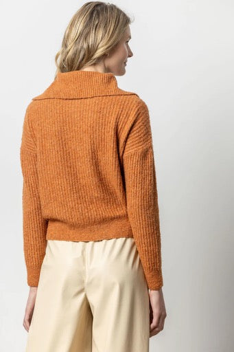 Lilla P Split Collar Sweater Nutmeg