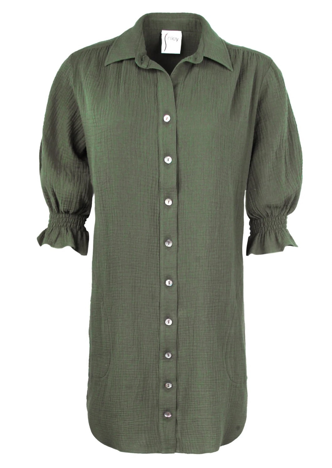 Finley Miller Dress Olive Gauze