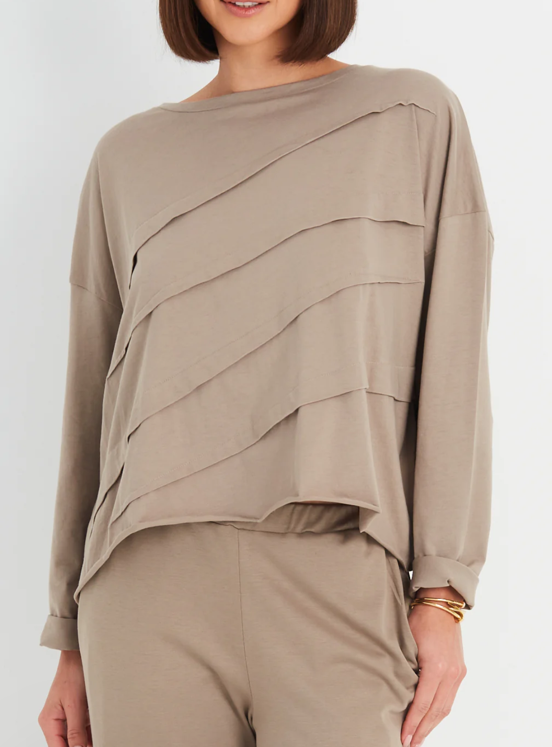 Planet Taupe Mini Tuck Top