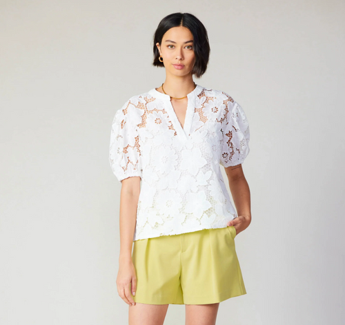 Current Air White Floral Lace Blouse