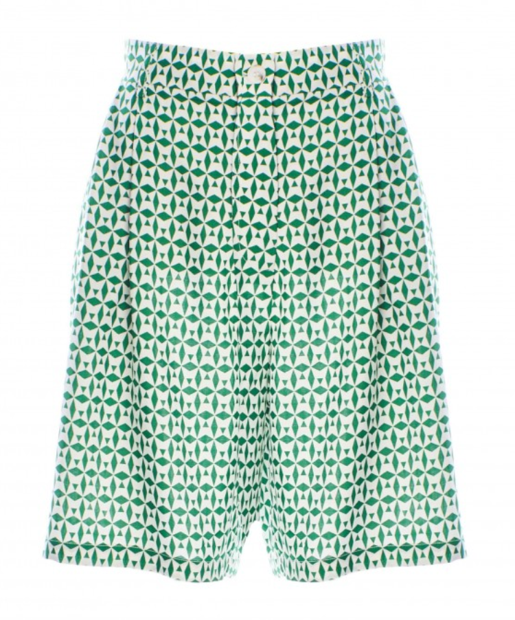 Anonyme Green & White Print Shorts