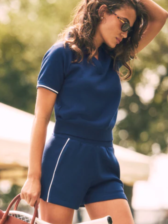 Spanx AirPique Polo Navy