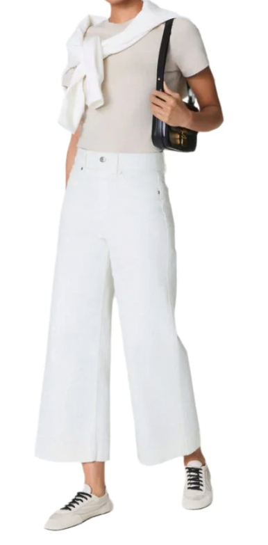 Spanx Pull On Wide Leg White Jean