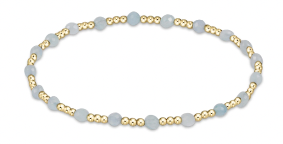 E Newton Gold Sincerity 3mm Aquamarine