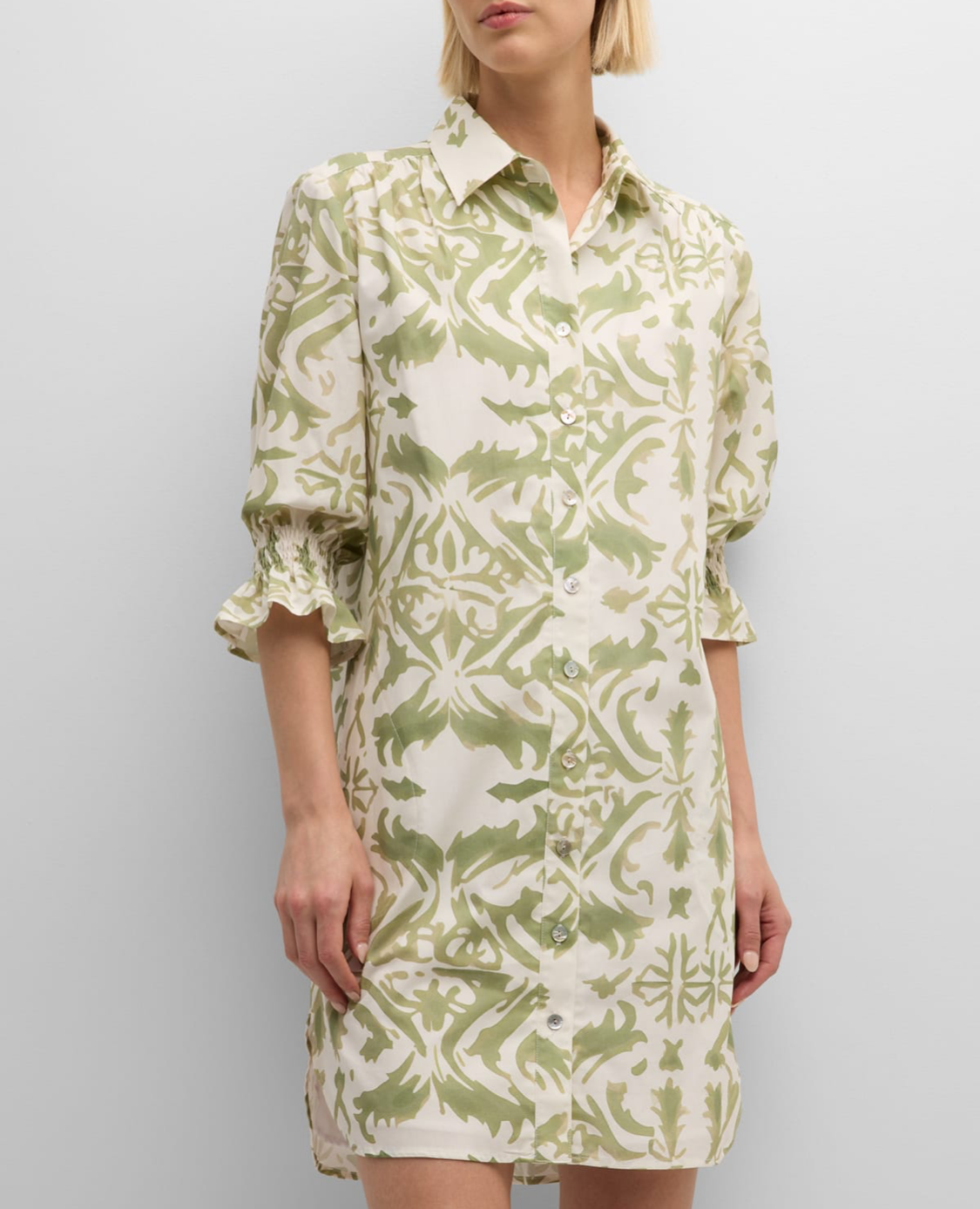 Finley Miller Dress Green Tile Print